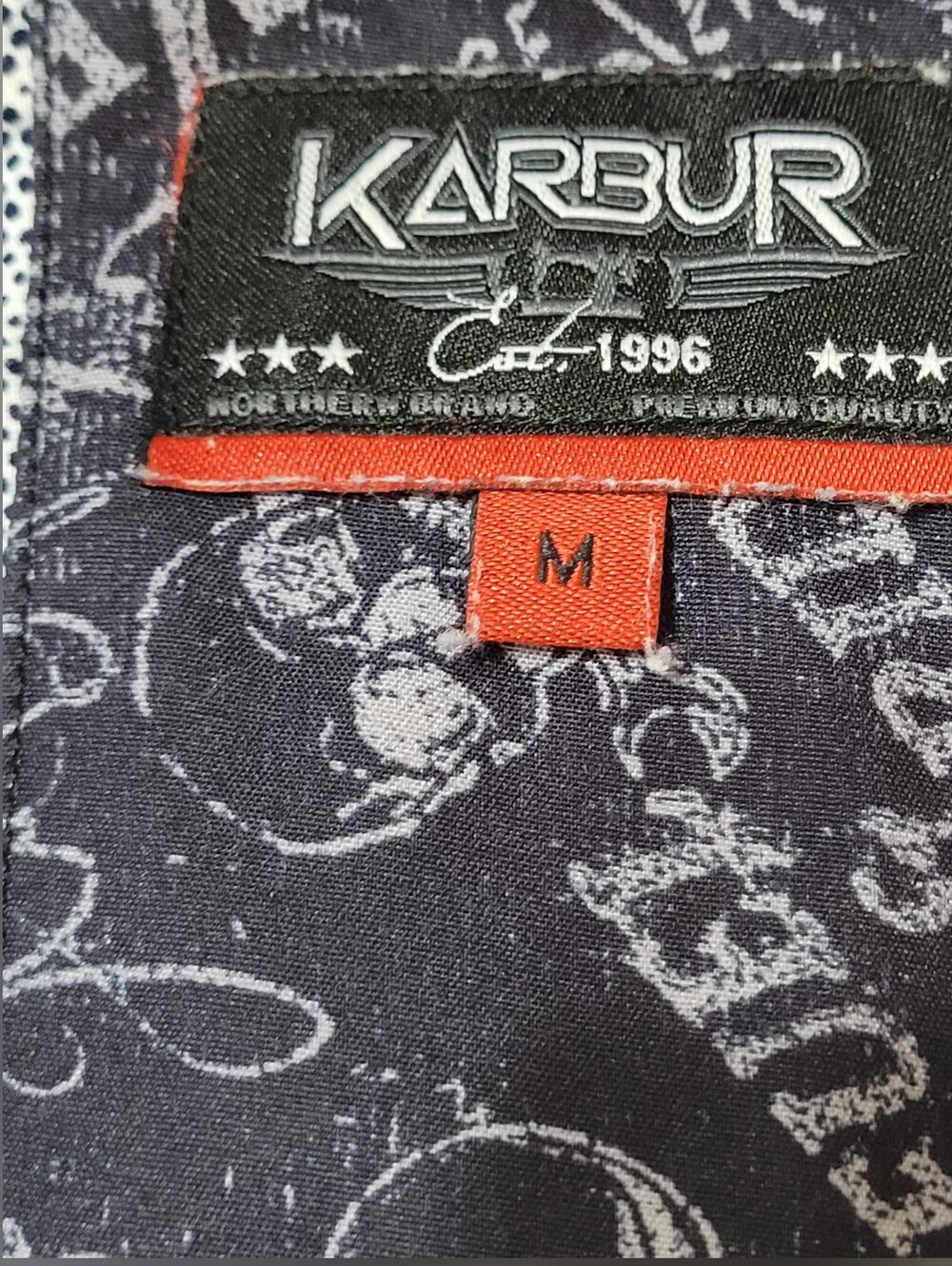 Karbur Blue & White Short-Sleeve Casual Button-Down Shirt Sz Med - Picture 11 of 16